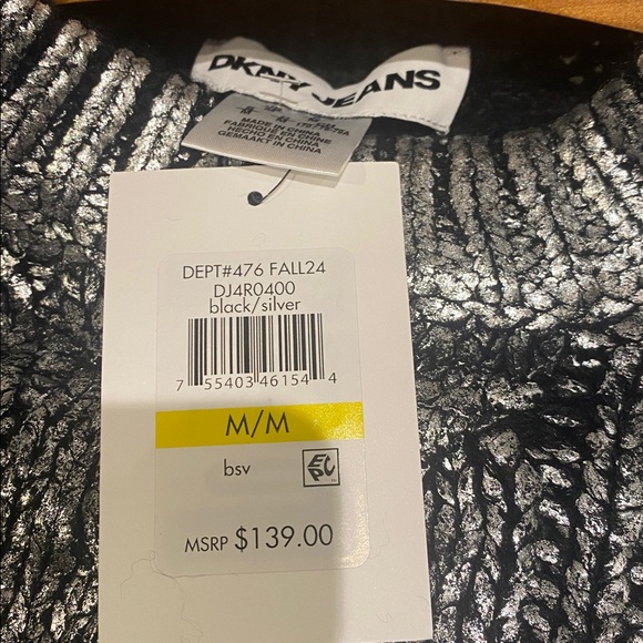 DKNY Black and Silver Knit Sweater - Picture 10 of 10